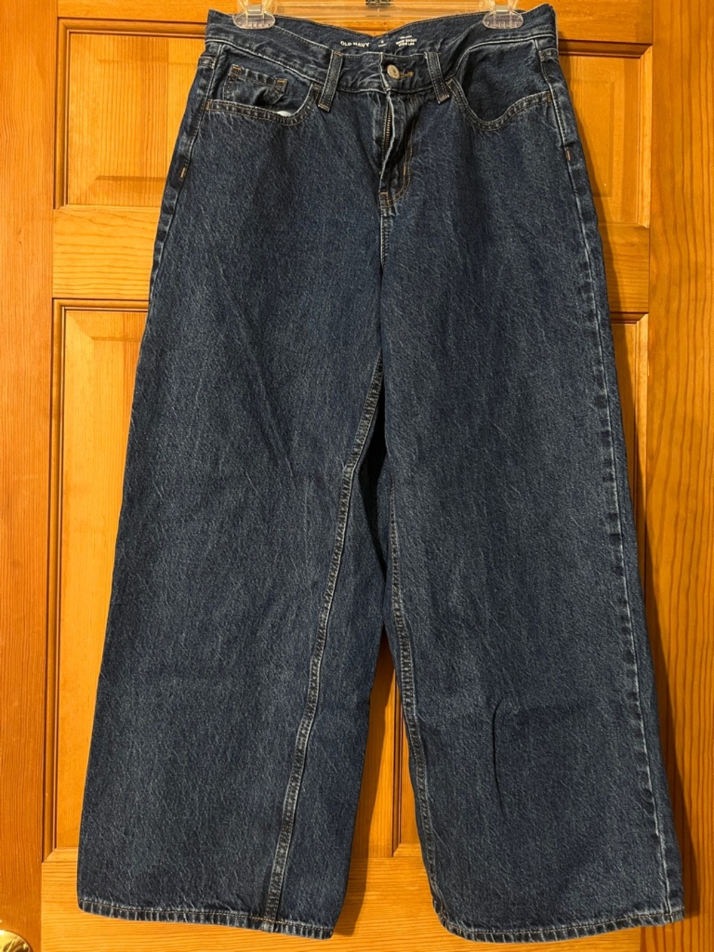 Old Navy Dark Blue Mid-Rise Baggy Wide Leg Jeans